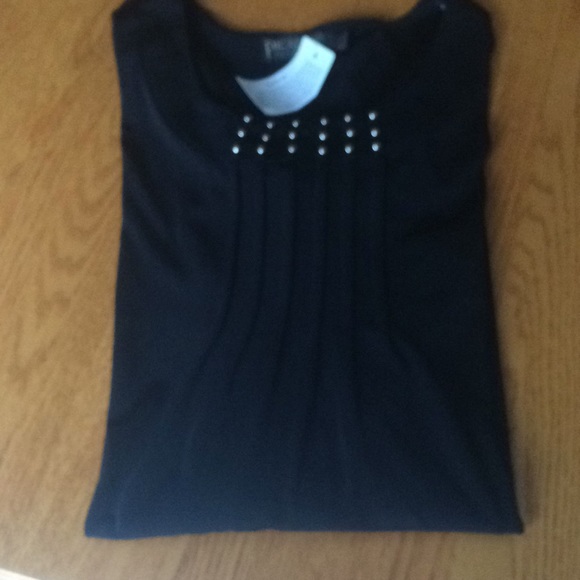 Black Studded Crew Neck Tunic  NWT - Picture 3 of 5